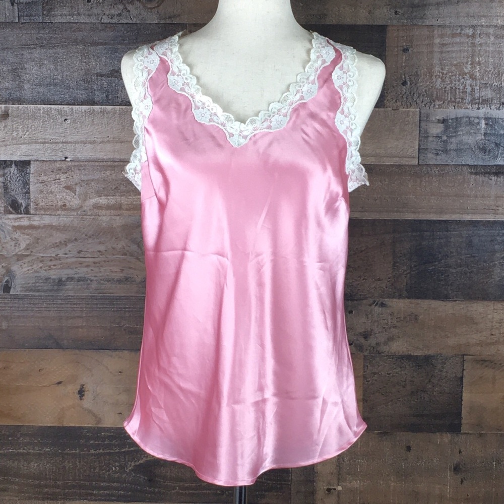 Dialogue Pink Chemise w Lace Medium M